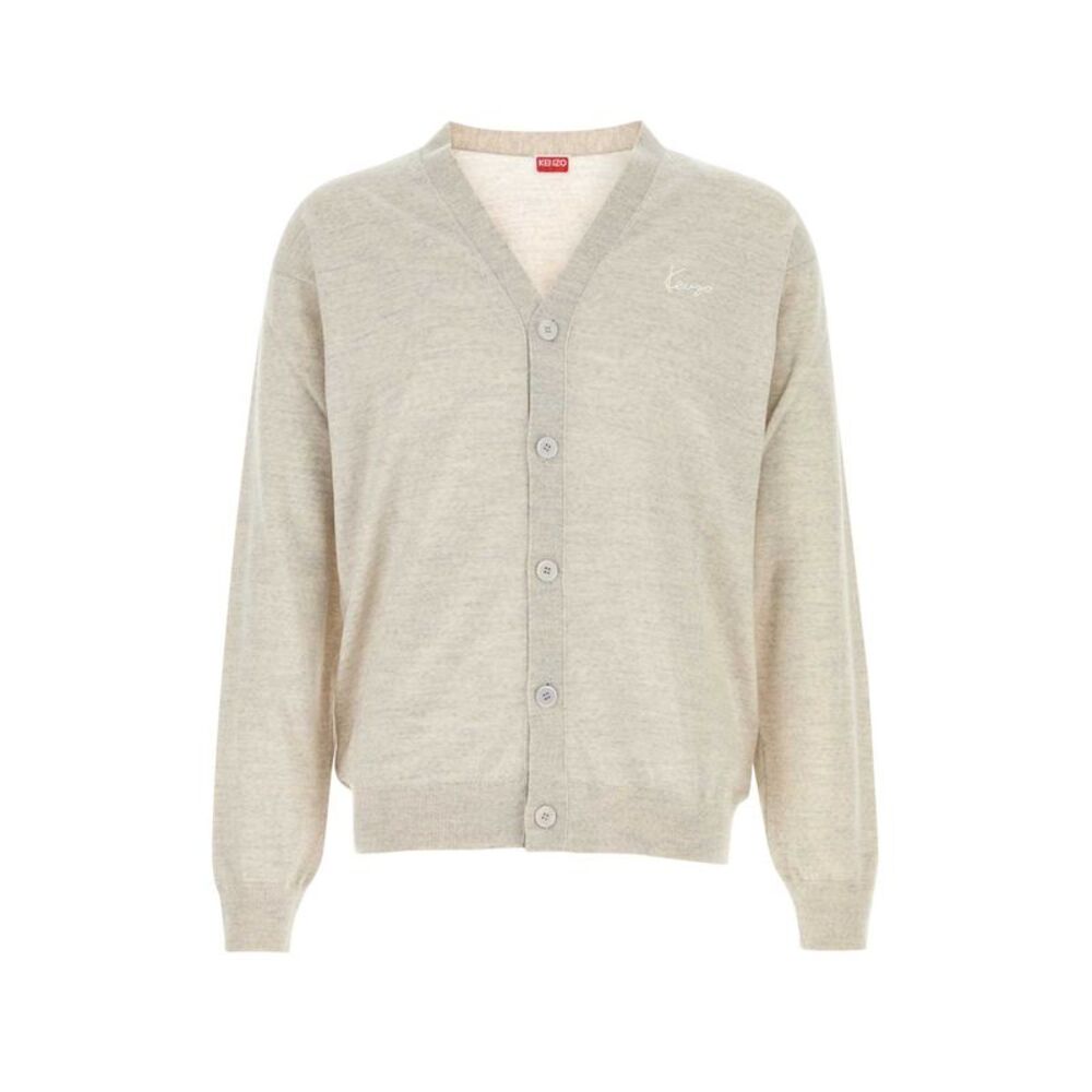 Kenzo Men Light Grey Wool Cardigan